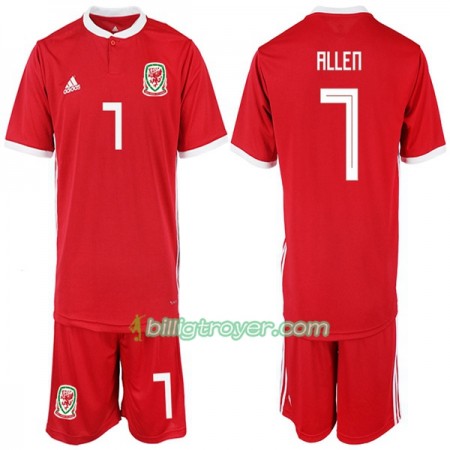 Billige Fotballdrakter Wales ALLEN 7 Barn Hjemmedraktsett 2018/19 Kortermet